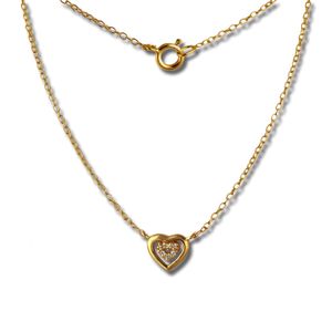 SilberDream Halskette 45cm 925 Silber vergoldet Echt Herz silber gold SDK8009Y