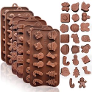 Silikon-Formen, antihaftbeschichtet, für Schokolade, Süßigkeiten, Seife, Silikon-Backform, Set mit 6 motiven