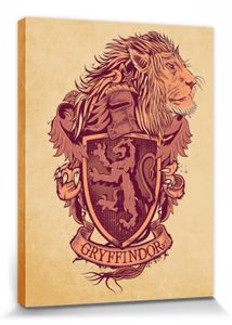 Harry Potter Poster Leinwandbild Auf Keilrahmen - Wappen Von Gryffindor (80 x 60 cm)