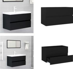 vidaXL Waschbeckenunterschrank Schwarz 80x38,5x45 cm Holzwerkstoff - Badezimmerschrank - Badezimmerschränke - Schrank - Schränke vidaXL Waschbeckenunterschrank Schwarz 80x38,5x45 cm Holzwerkstoff - Badezimmerschrank - Badezimmerschränke - Schrank - Schränke