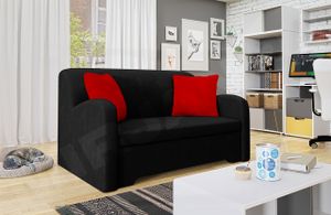 Mirjan24 Schlafsofa Fortin II, Stilvoll Zweisitzer Polstersofa, Couch mit Bettkasten (Farbe: Mikrofaza 0015 + Mikrofaza 0022)