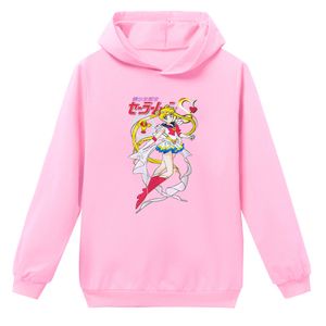 Kinder Junge Mädchen Sailor Moon Kapuzenpullover Sportbekleidung, Rosa, Größe: 120