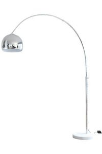 SalesFever Bogenlampe 208 cm | höhenverstellbar | Ø Lampenschirm 30 cm | echter Marmorfuß | B 155 x T 30 x H 208 cm | chrom