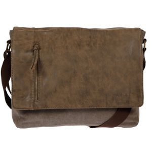 Herren Umhängetasche Canvas Tasche Schultertasche Messenger Braun Business UNI