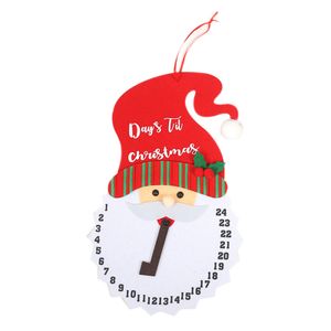 Weihnachtskalender-Dekoration Exquisiter kreativer Vliesstoff-Karikatur-Weihnachtsschneemann-Hängekalender für den Haushalt-Rot