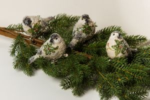 4er-Set Vogel Clips für den Weihnachtsbaum oder Geschenke