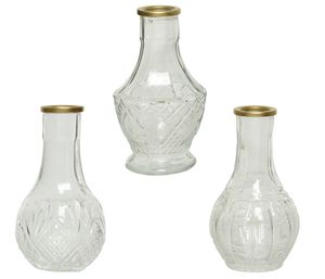Vase Glas mit Goldrand 11.5cm, 1 Stück sortiert