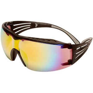 3M® Schutzbrille SecureFit™ 400X, bunt verspiegelt, Rahmen schwarz, UV, AS, SGAF, Augenbrauenschutz