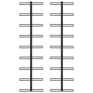 vidaXL Wand-Weinregale für 18 Flaschen 2 Stk. Schwarz Eisen