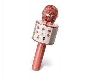 Forever Mikrofon mit Bluetooth-Lautsprecher BMS-300 rosa Gold Karaoke-Mikrofon für Kinder und Erwachsene Sprachmodulation