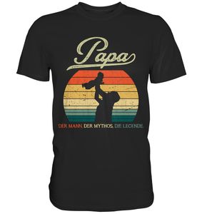 Papa Kind Baby Vater Geschenk Vatertag T-Shirt – Black / XL