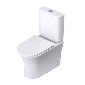 doporro Design Stand-WC Toilette Aachen304T bodenstehend Tiefspüler mit Silent-Close spülrandlose Toilette spülrandloses WC