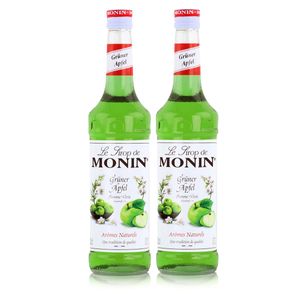 Monin Sirup Grüner Apfel 700ml - Cocktails Milchshakes Kaffeesirup (2er Pack)
