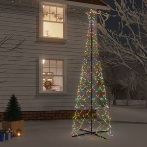 vidaXL LED-Weihnachtsbaum Kegelform Mehrfarbig 500 LEDs 100x300 cm