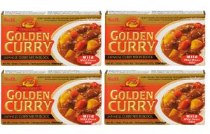 4er Pack S&B GOLDEN CURRY Japanisches Curry Mix in Würfel (4x 220g) MILD
