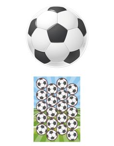 2er Set Fußball Essbarer Tortenaufleger + Mini-Törtchenaufleger, Tortendeko Kindergeburtstag