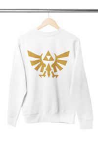 Organiczny męski sweter z mieszanki bawełny Nintendo Zelda Link Złoty znak Tarcza Symbole TRIFORCE