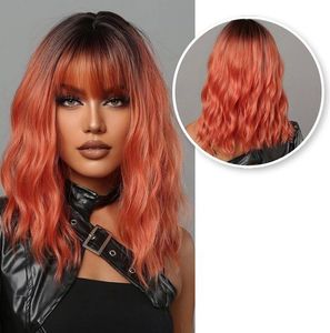 SassyGoods® Kupferrote Perücke kurz – Perücken Damen Langes Haar – Perücke – Ingwerrot – 45 cm
