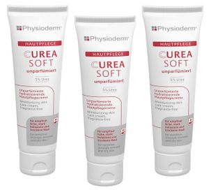 3 x Physioderm ® - Curea Soft unparfümierte Hautpflegecreme 100 ml