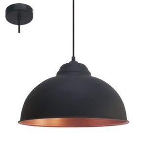 EGLO Pendelleuchte TRURO 2 Schwarz und Kupfer 49247