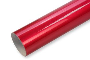 Autofolie hochglanz metallic rot - 100 x 152 cm Meterware blasenfrei mit Luftkanälen , Car Wrapping Nachbildung Folie