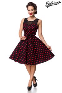 Belsira Damen Vintage Kleid Retro 50s 60s Rockabilly Sommerkleid Partykleid, Größe:2XL, Farbe:schwarz/rot