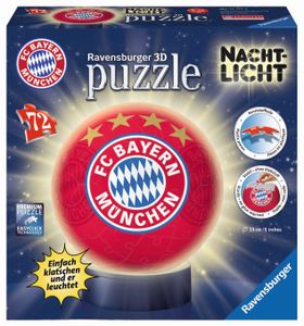 Ravensburger Nachtlicht FC Bayern München 3D Puzzle-Ball 72 Teile