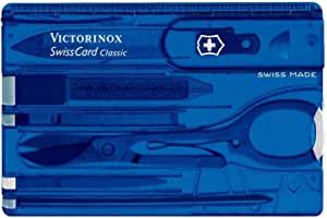 VICTORINOX SwissCard Classic 0.7122.T2 10 Funktionen Schere blau transparent