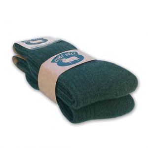 Ponožky z ovčí vlny merino Sibiřky - Volný lem - 1 pár, Barva zelená, Velikost EU 35 - 38