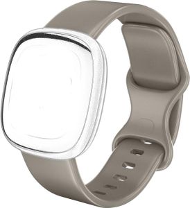 Conie Ersatz Armband passend für die Fitbit Versa 3 / 4 Größe L Universal Material TPU Silikon Premium Sport Uhrenarmband in Grau
