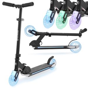 Scooter für Kinder ab 5 Jahren Ice Flash, mit LED-Beleuchtung, zweirädrig, faltbar, max. Belastung 50 kg, 125 mm Gummiräder, Flex-Fender-Bremse