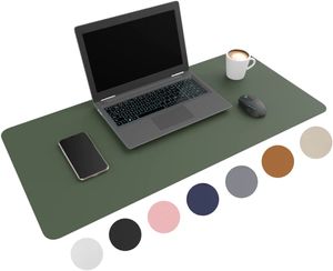 WURK [80 cm x 40 cm]  Schreibtischunterlage Kunstleder Inklusive Kabelclip - Mauspad - Große Schreibunterlage - Mauspad XXL - Rutchfeste Unterlagenmatte - Desk Mat (Grün)