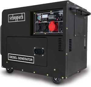 Scheppach Stromerzeuger DSE5500 Black Edition | Notstromaggregat | E-Start | 5,8 kW 4-Takt-Dieselmotor mit 418 cm³ | 4,4 kW Nennleistung | 16 L Tank