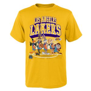 Space Jam Kinder T-Shirt Tunes on Court Los Angeles Lakers A New Legacy Youth Size NBA  gelb (XL)