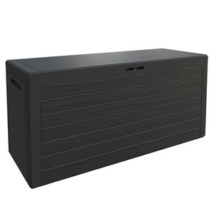 CASARIA® Gartenbox XL 280L UV-beständig Deckel Abschliessbar Garten Balkon Kissen Polster Gartentruhe Auflagenbox Truhe 120x46cm Holz-Optik Anthrazit