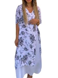 Damen Sommerkleider Boho Strandkleid Freizeitkleider Maxikleider A-Linie Kleid Farbe,Größe S