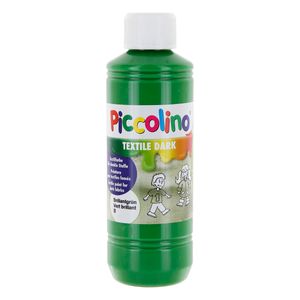 Piccolino Textilfarbe für dunkle Stoffe, Brillant-Grün 250ml - Stoffmalfarbe hochdeckend