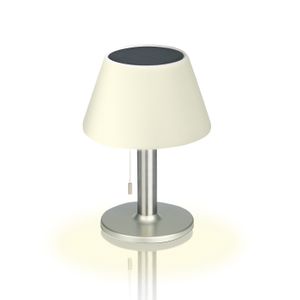 LED Solar Tisch-Leuchte Tischlampe Tischleuchte Lampe in- / Outdoor Edelstahl LED Leuchte Lampe Tischlampe Leselampe Büro Tisch Nachttisch Schreibtisch weiß