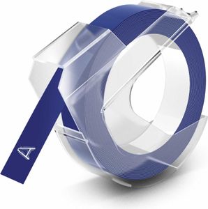 Dymo 3D Prägeband 9 mm x 3 m Plastik glänzend blau