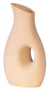 Vase H22cm Blumenvase Keramik Sand Beige Tischdeko Dekovase Keramikvase Deko