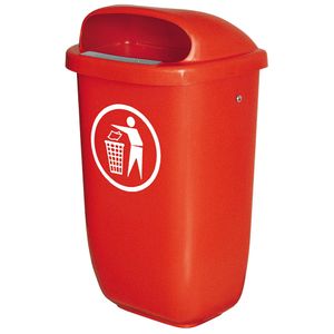 Abfallbehälter für den Außenbereich, 50 Liter, nach DIN 30713, Farbe: rot