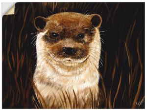 ARTland Wandbild, selbstklebend Otter im Gras Größe: 80x60 cm