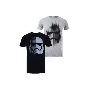 Star Wars - T-Shirt für Herren (2er-Pack) TV380 (XXL) (Schwarz/Grau)
