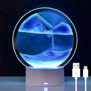 Sandbilder zum Drehen, Bewegliche Sandkunstbilder mit LED-Licht, 7 Farbwechsel, 360° drehbare Sanduhr-Dekoration, 8 Zoll Sandbilder zum Drehen, Bewegliche Sandkunstbilder mit LED-Licht, 7 Farbwechsel, 360° drehbare Sanduhr-Dekoration, 8 Zoll