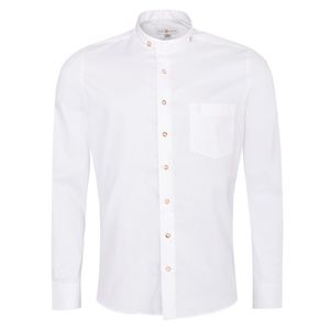 Trachtenhemd Luitpold Basic in Weiß von Almsach | Ohne Biesen, Größe:M, Farbe:Weiß