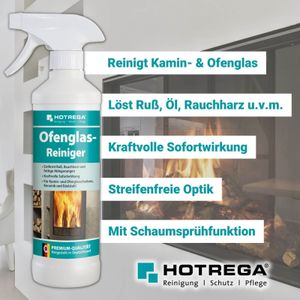 HOTREGA Ofenglas-Reiniger 500 ml, Kaminscheibenreiniger, Kaminreiniger, Glasreiniger