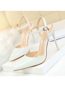 Damen Stiletto Riemchen Sandal Elegante Kleiderschuhe High Heels Sommer Sandals Weiss,Größe:EU 37