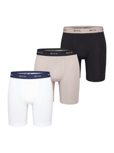 Phil & Co. Berlin Retro-Boxer Retro-shorts unterhose, Retro-Boxer Long Boxer Briefs Jersey Long Boxer black+beige+white L (Herren)