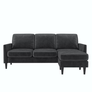 Sofa 3 Sitze mit Chaise Lounge in Velvet Grau