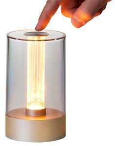 LED Akku Design Tischlampe Tischleuchte mit Glühdraht 1800mAh Gold